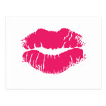 Postal rosada del lápiz labial