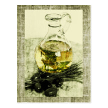 postal rústica del aceite de oliva