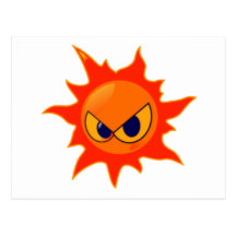 Postal sonriente de la cara del fuego caliente