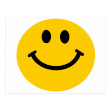 Postal sonriente feliz amarilla de la cara