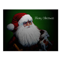 Postal tradicional de Papá Noel