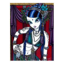 Postal tribal de la bailarina de la danza del vien
