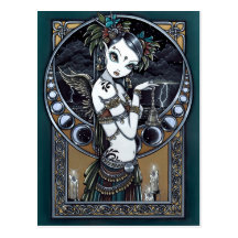 Postal tribal del ángel del bailarín de la fusión 