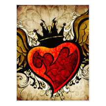 Postal urbana del corazón del tatuaje del vintage