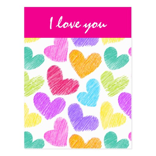Postal vibrante del el día de San Valentín de los 