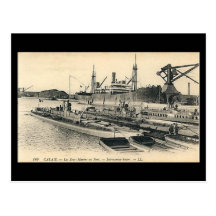 Postal vieja - Calais, submarinos
