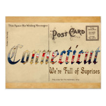 Postal vieja de Connecticut de la apariencia vinta