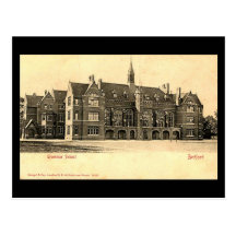 Postal vieja, escuela secundaria de Bedford
