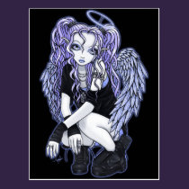 Postal violeta gótica de la hada del ángel de Ange tarjetas postales