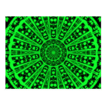 Postal visión psicodélica verde