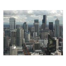 Postales céntricas de la opinión aérea de Seattle