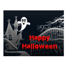 Postales de Halloween de la casa encantada
