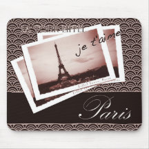 Postales de la ilustración de París Alfombrillas De Raton