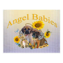 Postales del bebé del ángel de Puggle