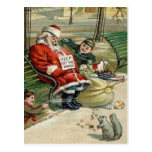 Postales del navidad el dormir Santa