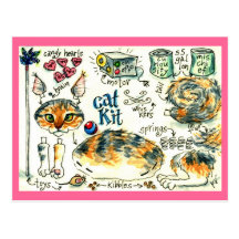 Postales divertidas, lindas del gatito del gato