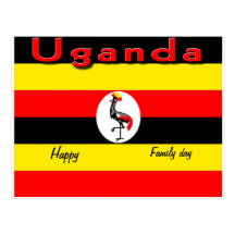 Postales felices de Uganda del día de la familia