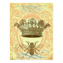 Postales o invitaciones de la abeja reina