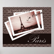 Postales parisienses poster o impresión