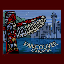 Postales tótem de Vancouver y tarjetas de las seña tarjetas postales
