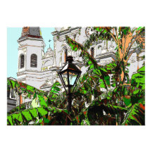 Poste cuadrado de la lámpara de Jackson New Orlean Anuncio Personalizado