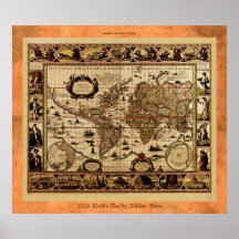 Poster 1635 del mapa de Viejo Mundo