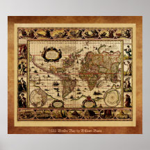 Poster 1635 del mapa de Viejo Mundo