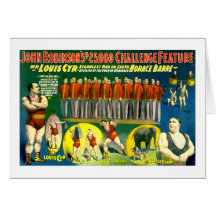 Poster 1898 del vintage de la demostración del cir felicitaciones