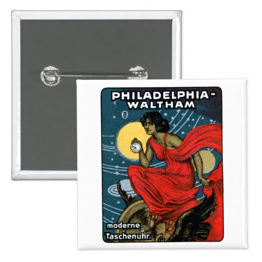 Poster 1900 del reloj de bolsillo de Waltham Pin