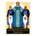 Poster 1912 de Munich Alemania Tarjeta Postal