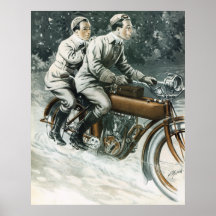 Poster 1912 del ejemplo de la motocicleta del vint