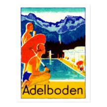 Poster 1925 de Adelboden Suiza Postal