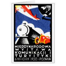 Poster 1930 de la expo de Poznán Tarjeta