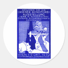 Poster 1932 de la expo de la hornada de Viena Pegatina Redonda