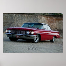 Poster 1960 de la puesta del sol de Oldsmobile