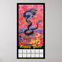 Poster 2012 del calendario de la flor del dragón