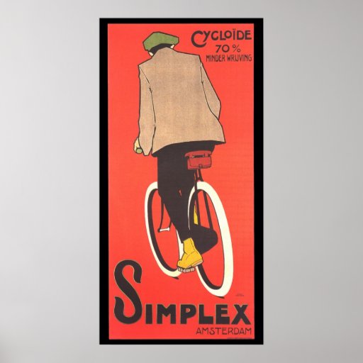 Poster a una cara de la publicidad de la bicicleta