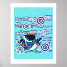 Poster aborigen 2 de los pescados