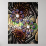 Poster abstracto artístico con las flores de la fa