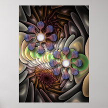 Poster abstracto artístico con las flores de la fa
