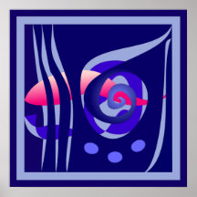 Poster abstracto azul