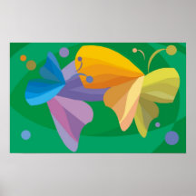 Poster abstracto de las mariposas