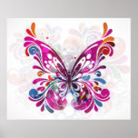 Poster abstracto decorativo de la mariposa