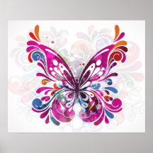 Poster abstracto decorativo de la mariposa