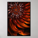 Poster abstracto del arte del fractal de las ondas