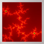 Poster abstracto del fuego del fractal posters