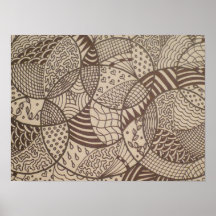 Poster abstracto original blanco y negro del Doodl