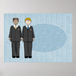 Poster adaptable del boda de 2 novios