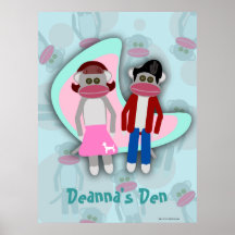 Poster adaptable del mono de Hoppin del calcetín