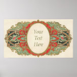 Poster adornado del vintage del personalizable 6